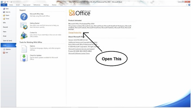 ms office 2013 confirmation id